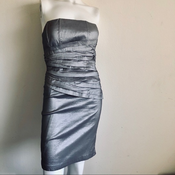 Renee C strapless dress silver size medium - Picture 3 of 6